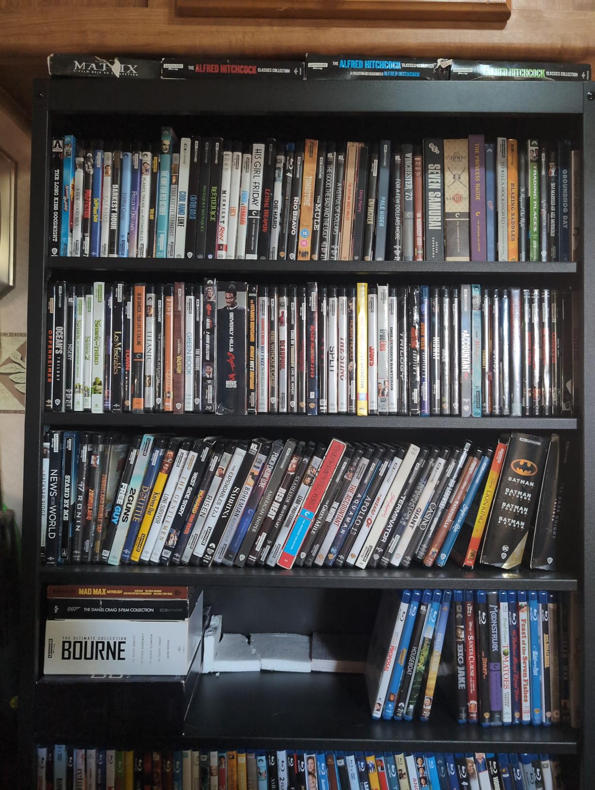 Metal DVD Storage Cabinet, 7 Tier Tall Media Storage Shelf with Adjustable Shelves, Freestanding CD & DVD Rack Tower Bookshelf for Living Room, Home Entertainment, Black customer photo 1
