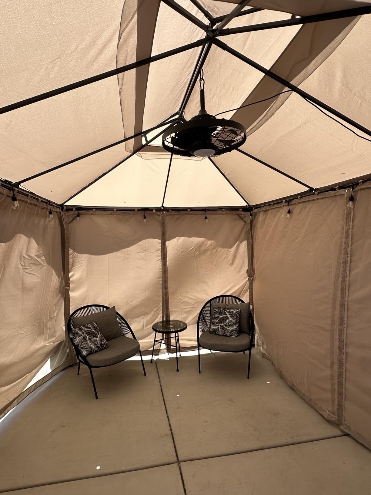 Patio Gazebo 10'x13', Outdoor Heavy Duty Party Tent Shelter with Double Roofs, Mosquito Nettings and Privacy Screens for Backyard, Garden, Lawn, Khaki customer photo 1