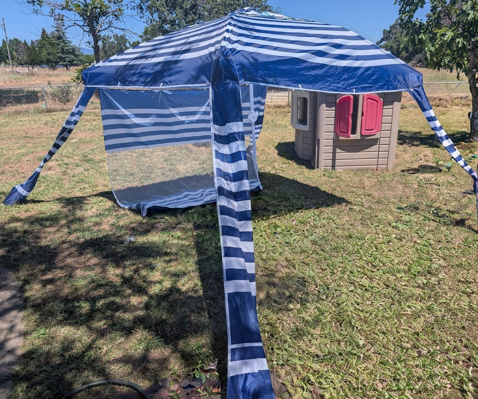 Beach Cabana Tent with Sun Shade - 8'×8' Large with Side Wall, 2 Cup Holder | Canopy Tent,Adjustable Height, UPF 50+, Easy Setup, Portable, Foldable, Camping/Patio/Parties/Garden/Backyard/valley customer photo 2