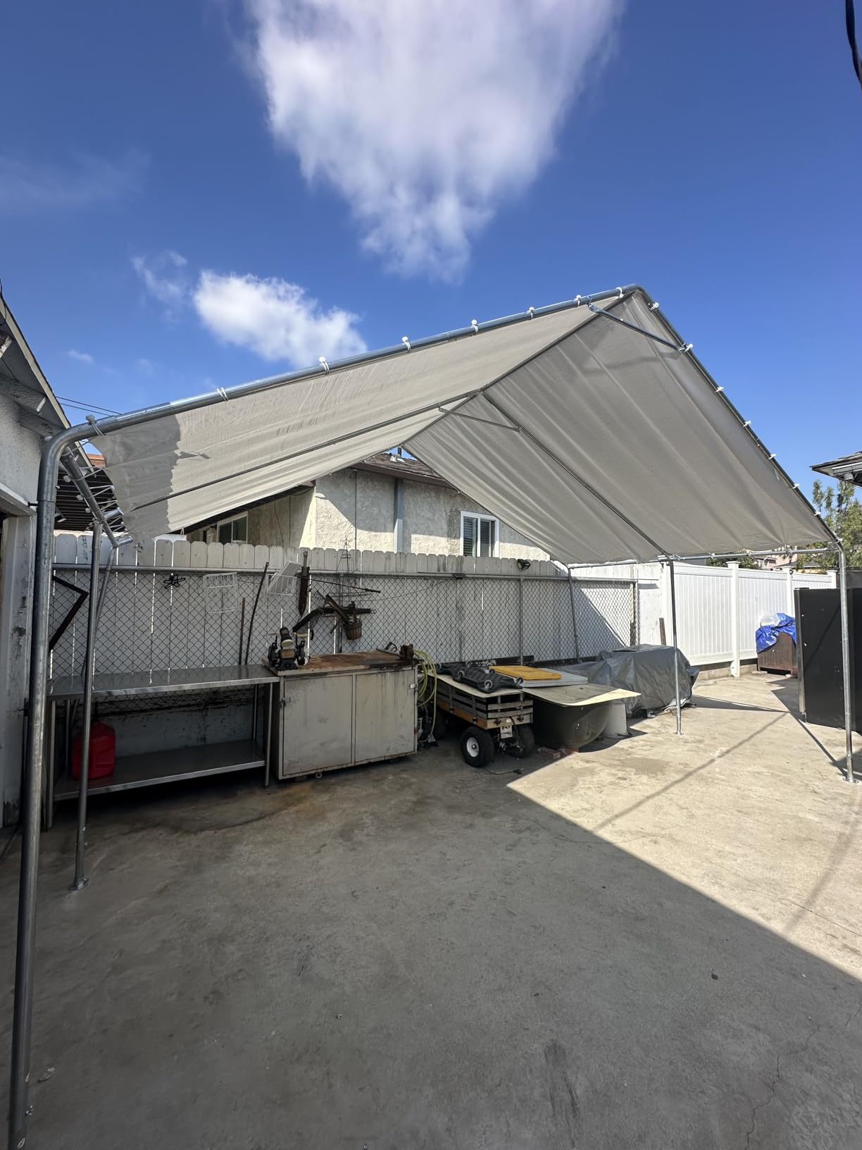 Aoxun 10x15 Carport Heavy Duty Carport Portable Car Canopy Garage, White | Adjustable Height car port for Cars, Boats, Trucks, Outdoor Carport Shelter with Steel Frame, Portable Car Tent customer photo 1