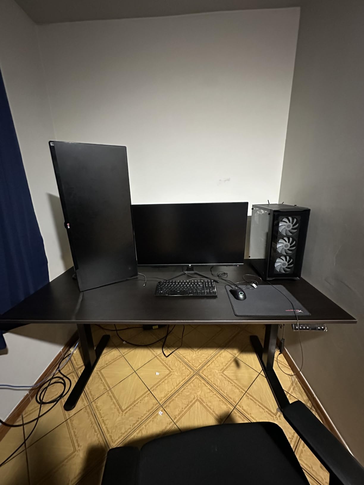 HUANUO 3-Stage Dual Motor Electric Standing Desk Frame, 265 lbs, Black | 23.6