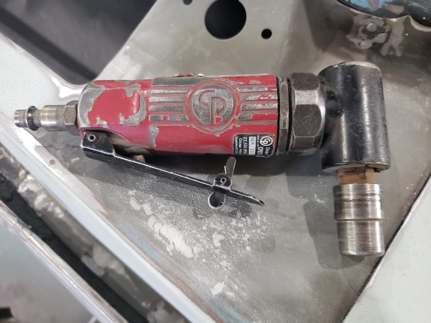 Chicago Pneumatic CP875 - Air Angle Die Grinder Tool, 1/4 Inch (6 mm), 0.3 HP / 220 W, 22500 RPM, Welder, Woodworking, Automotive Detailing, Stainless Steel Polisher, Heavy Duty customer photo 2