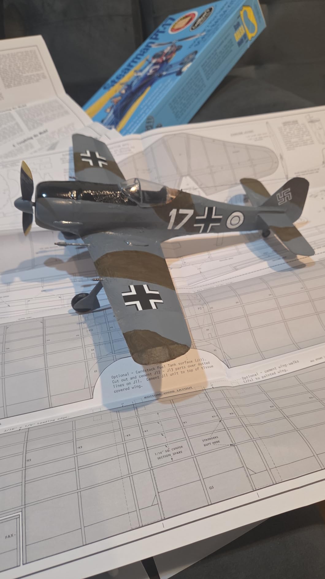 Guillow's Focke-Wulf FW-190 Model Kit, Small | Die-cut parts and decals for flight or static display customer photo 2