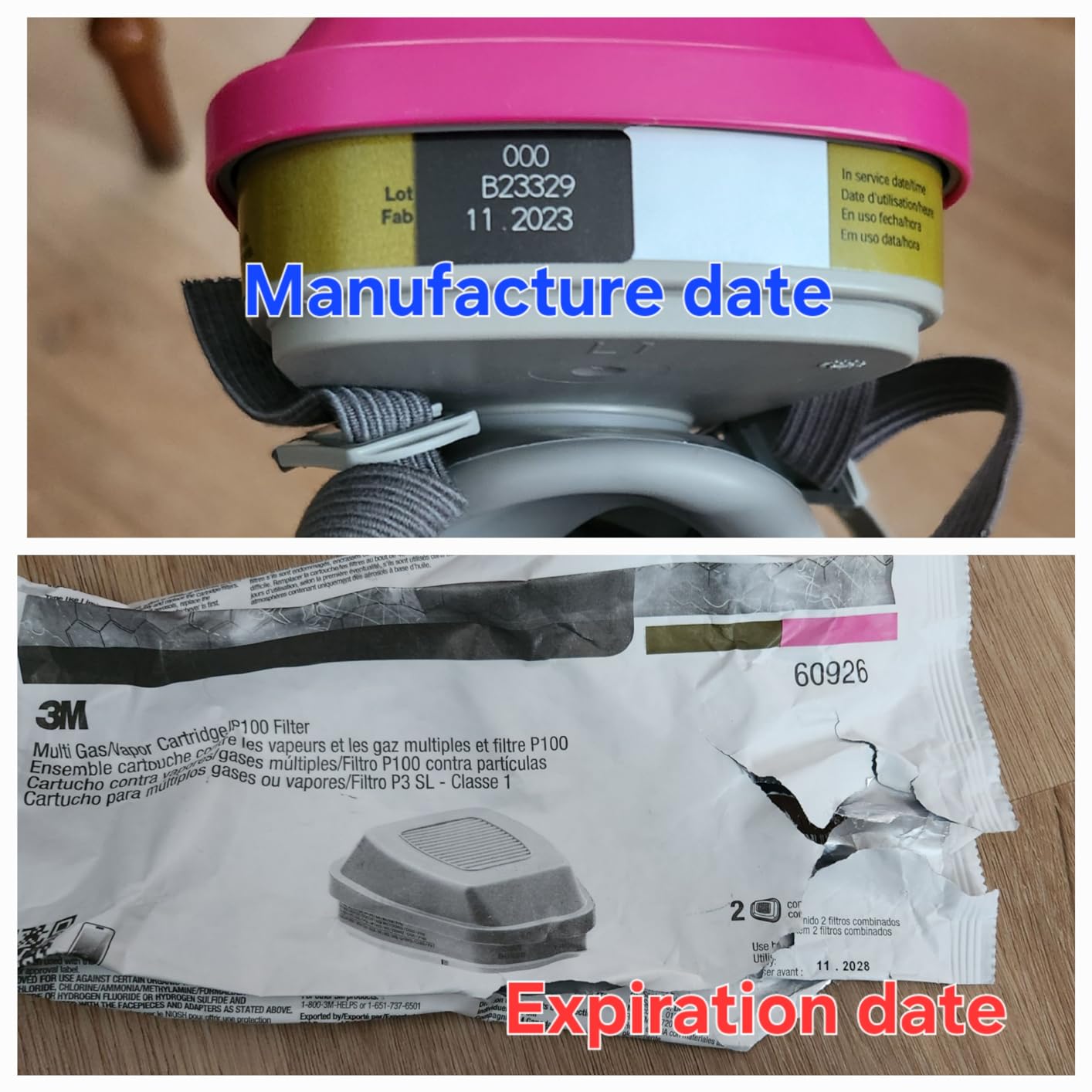 P100 Respirator Cartridge/Filter 60926, NIOSH Approved, 1 Pair | Helps Protect Against Organic Vapors, Acid Gases, Ammonia Methylamine, Formaldehyde and Particulates customer photo 2