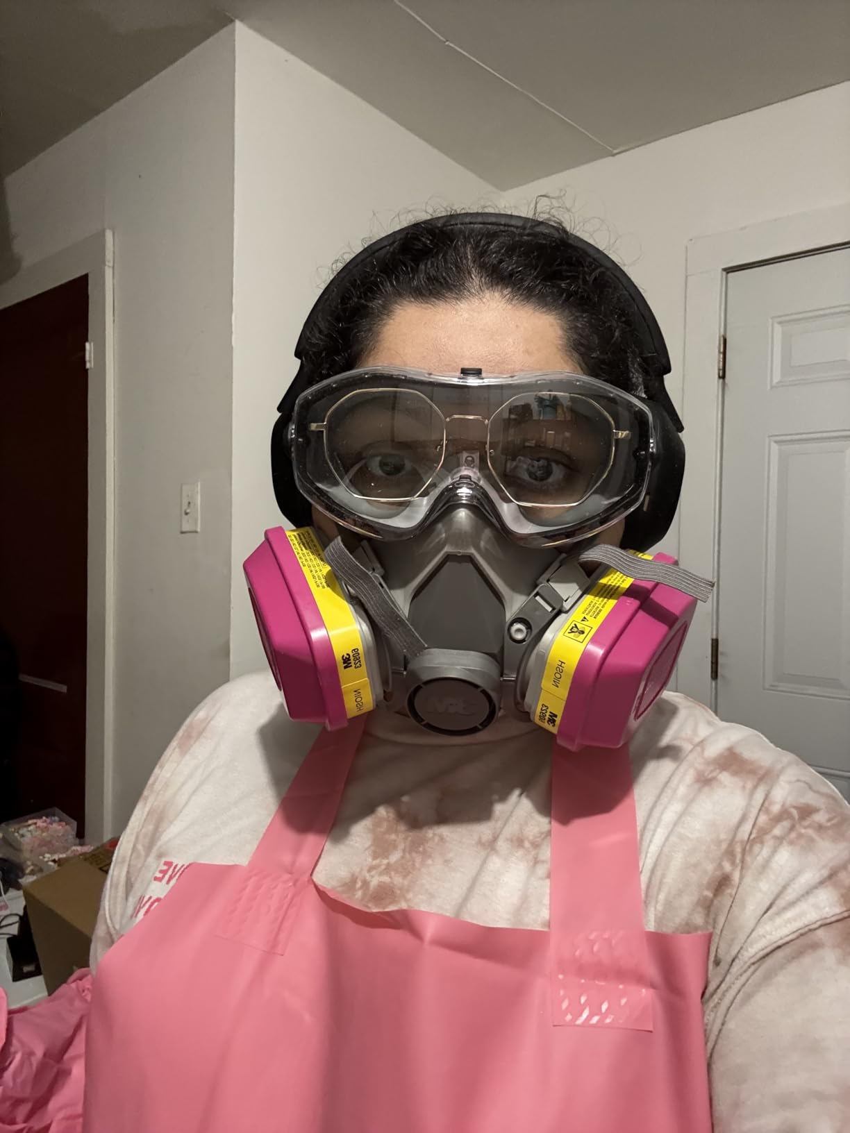 P100 Respirator Cartridge/Filter 60923, NIOSH Approved, 1 Pair | Helps Protect Against Organic Vapors, Acid Gases, and Particulates, Magenta/Yellow customer photo 1