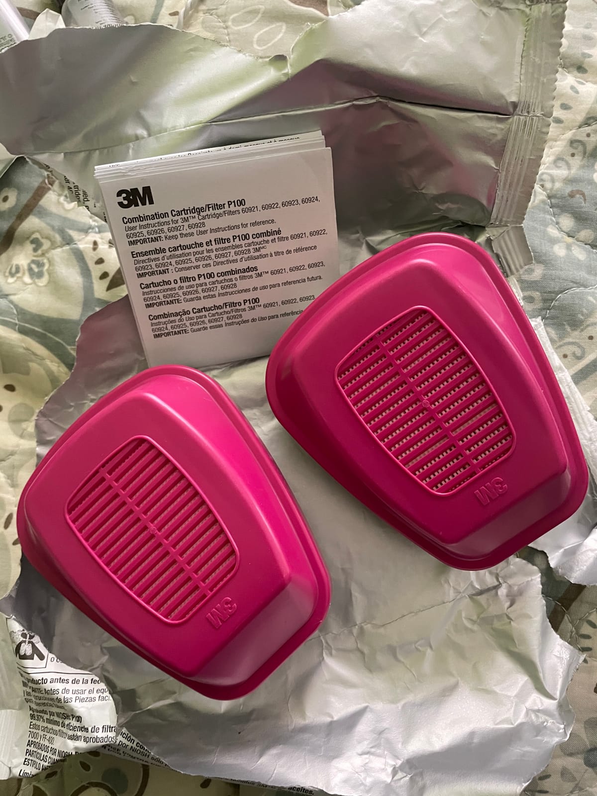 P100 Respirator Cartridge/Filter 60921, NIOSH Approved, 1 Pair, OV/P100 | Helps Protect Against Organic Vapors, Asbestos, Silica, and Particulates, Painting, Chemical Clean-up, Maintenance customer photo 2