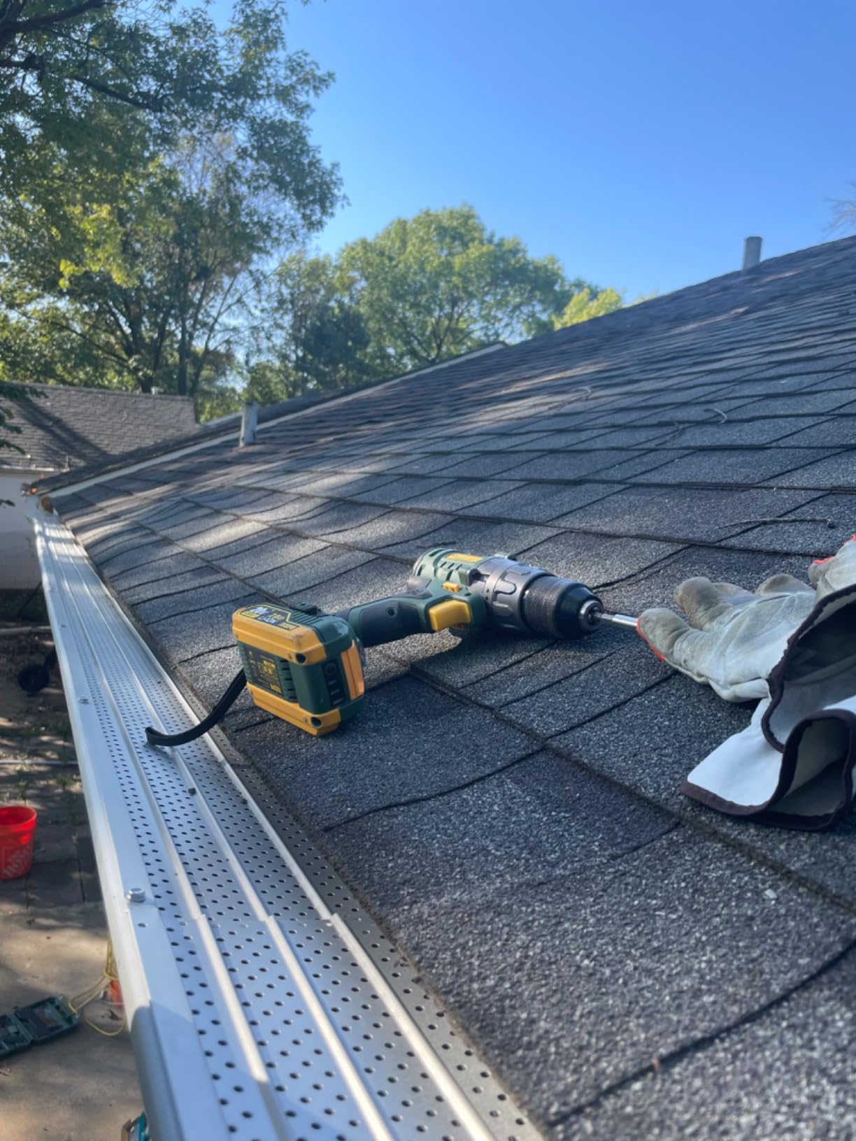 FlowGuard Gutter Guard, USA Made Professional DIY 5 Inch 50-Year Gutter Cover Leaf Protection System - White - Aluminum - 102 Feet - by FlexxPoint customer photo 2