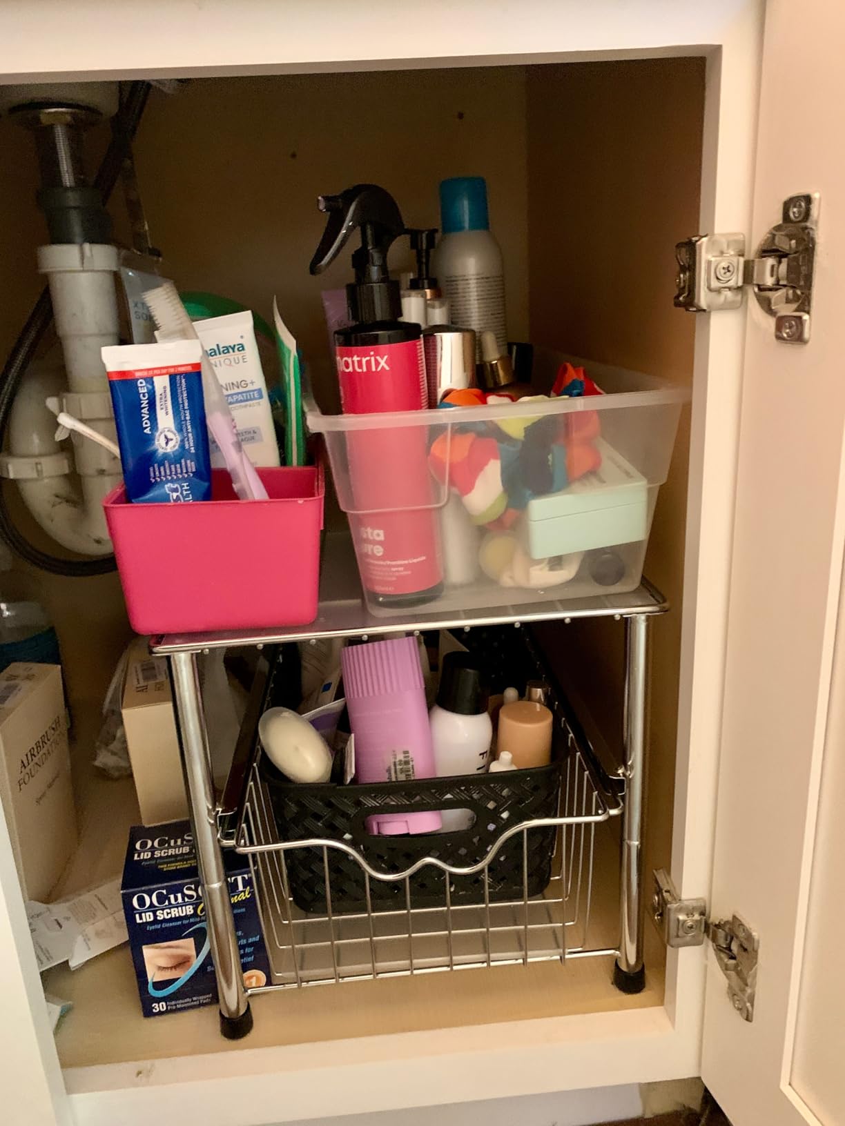 Deco Brothers Stackable Under Sink Organizer with Sliding Basket, Chrome customer photo 1