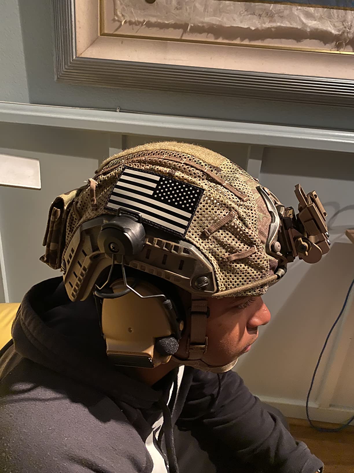 H World Shopping Adjustable Maritime 10 Level of Kevlar Fibre Protective Helmet Tan DE customer photo 2