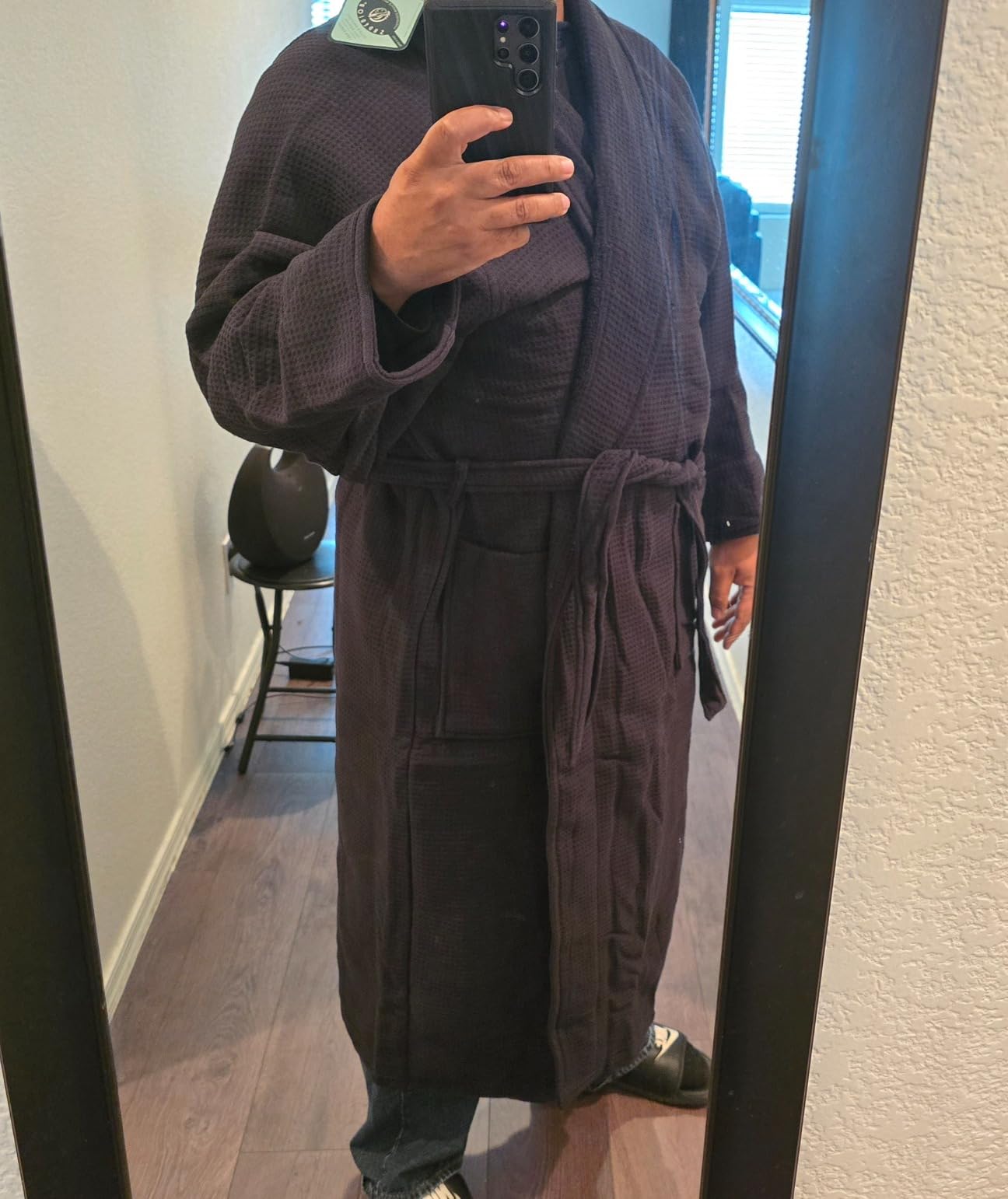 Superior Waffle Weave Cotton Unisex Bathrobe with Belt, Soft and Absorbent Robe for Men and Women Bath Essentials Robes customer photo 1