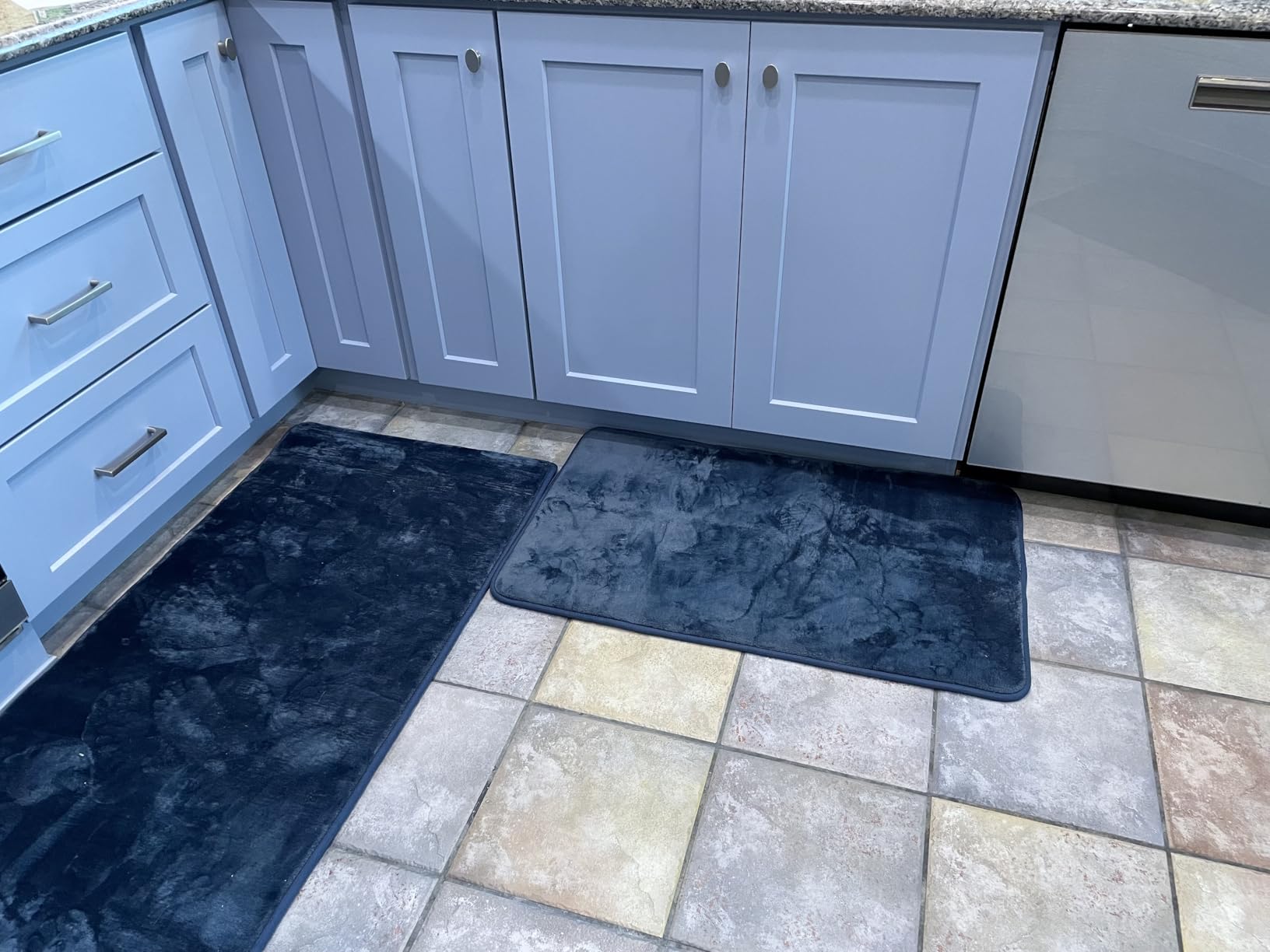 Memory Foam Bath Mat Non Slip Absorbent Super Cozy Velvet Bathroom Rug Carpet (22 inches X 36 inches, Grey) customer photo 1