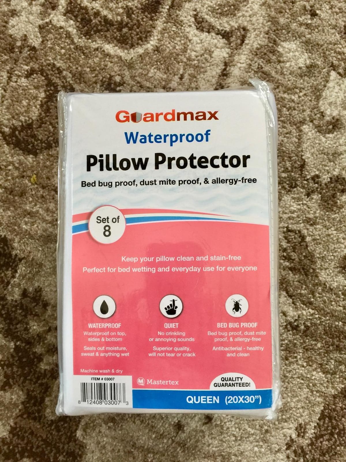 Guardmax Jersey Knitted Pillow Protector with Zipper Standard Size - 4 Pack -100% Waterproof, Bed Bug Proof, Dust Mite Proof, & Hypoallergenic Pillow Covers - Premium Zippered Pillow Cases. (20 X 26) customer photo 1