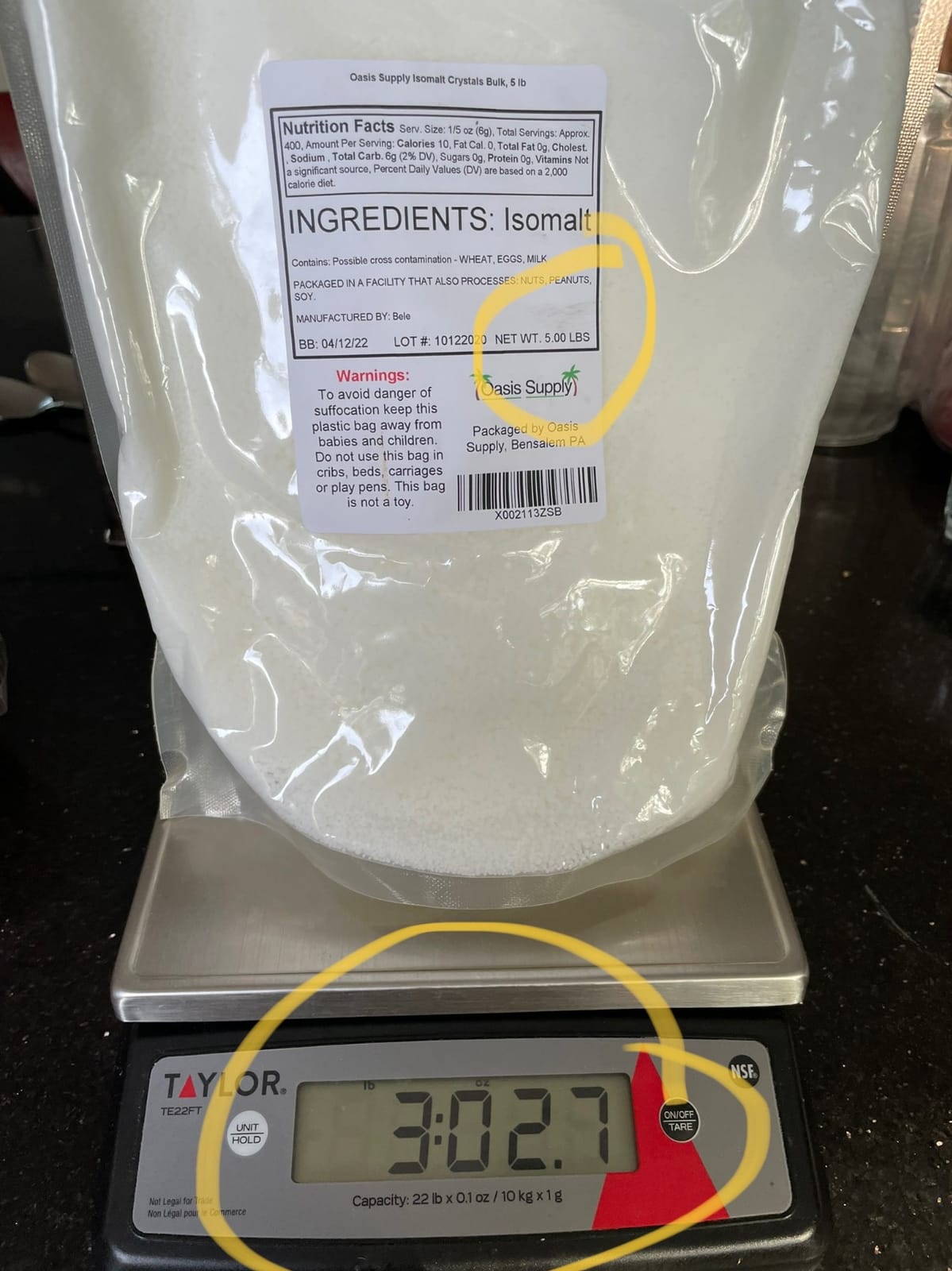 Oasis Supply, Isomalt Sugar Substitute (Granular) - Sugar Substitute for Baking, 10 lb - Isomalt Ready To Use - Clear & Non-Crystallizing, Formulated For Decorative Accents & Sugar Art - 10Lb Bag customer photo 2