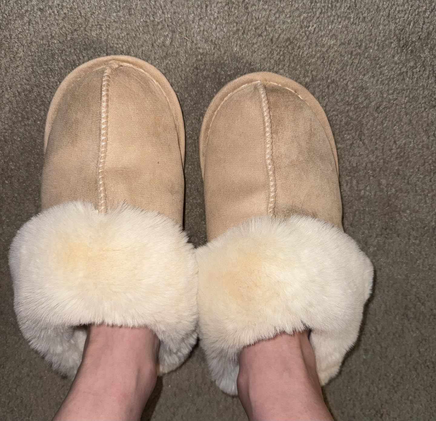 Donpapa Womens Fuzzy Slippers Memory Foam Warm Cozy Indoor House Shoes customer photo 1