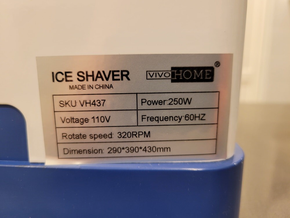 VIVOHOME Electric Ice Crusher Shaver 265lbs/hr Blue | Snow Cone Maker Machine for Home and Commercial Use customer photo 2