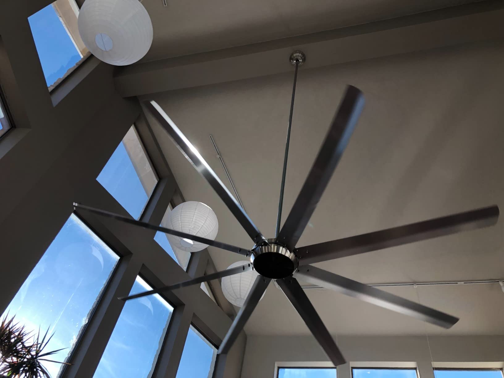 Westinghouse 7224900 HVLS Industrial Ceiling Fan, 100-Inch, Brushed Nickel customer photo 1