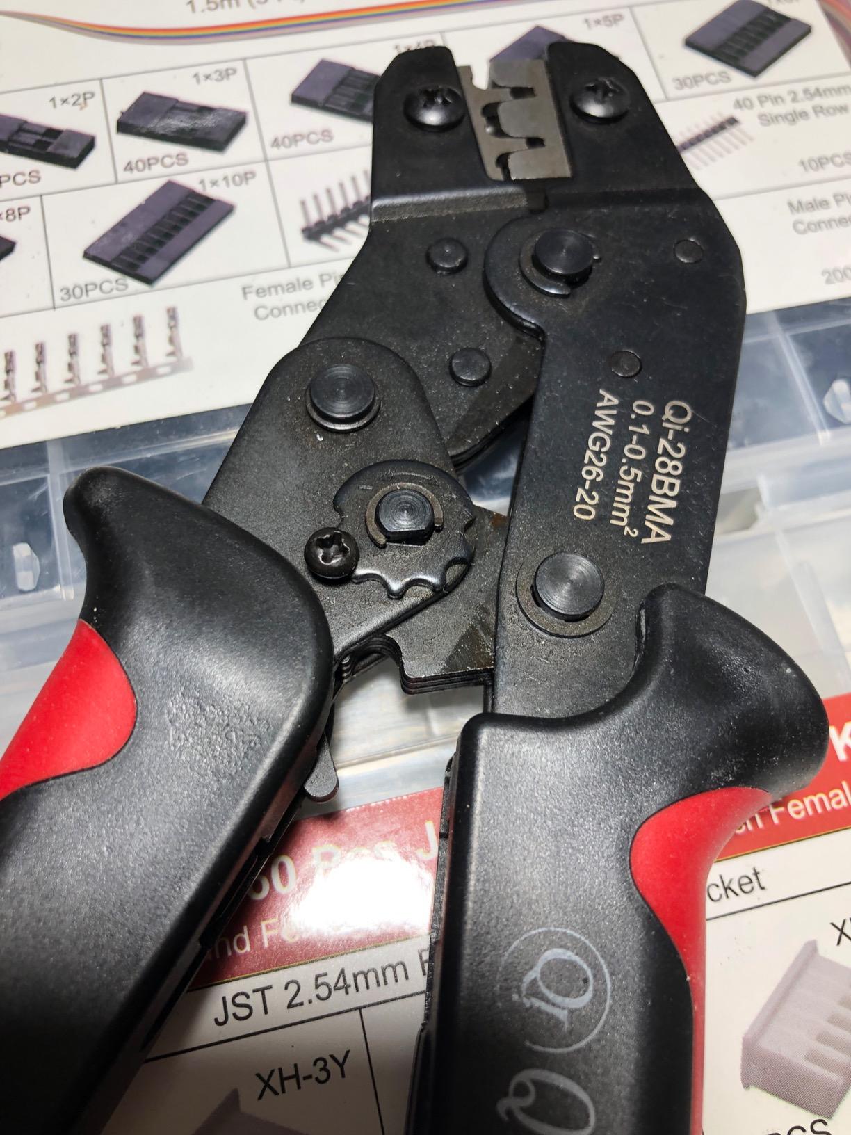 Qibaok Crimping Tool Kit Ratcheting Crimper with 1550PCS 2.54mm Dupont Connectors and 760pcs 2.54mm JST-XH Connectors for AWG 26-20(0.1-0.5mm²) customer photo 1