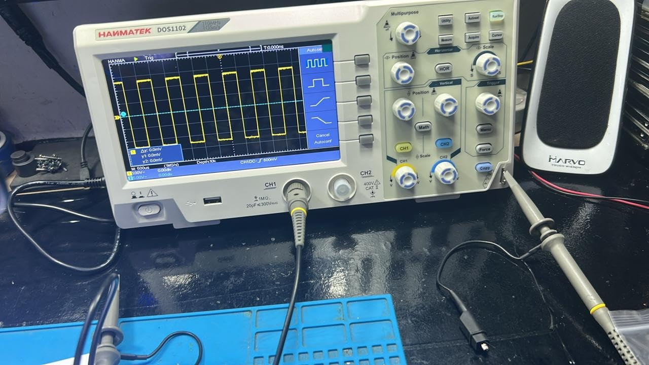 HANMATEK 110mhz Bandwidth DOS1102 Digital Oscilloscope with 2 Channels and Screen 7 inch / 18 cm, TFT-LCD Display, Portable Professional Oscilloscope Kit with 500 MS/s *2 Sampling Rate customer photo 2
