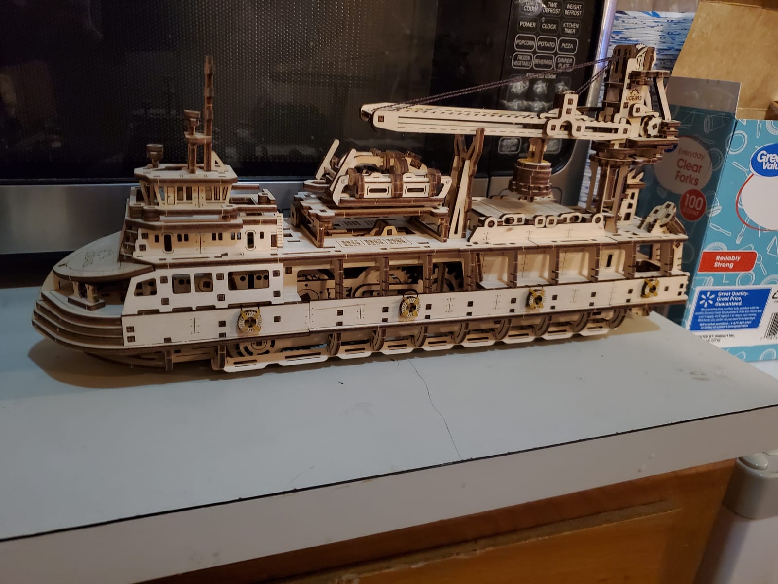 UGEARS Research Vessel 3D Wooden Puzzles for Adults - Wooden Model Kits for Adults Model Ship Kit for Adult Mechanical Model Kit Puzzle Brain Teaser Hobby Set Home Decoration customer photo 1