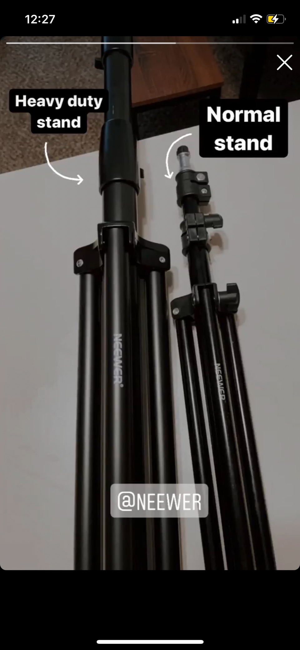 NEEWER Heavy Duty Light Stand 10ft/3m Adjustable Spring Cushioned Tripod | Metal Photography Stand, for Photo Studio Softbox, Flash Monolight, Ring Light, and Other Photographic Equipment, Black customer photo 2