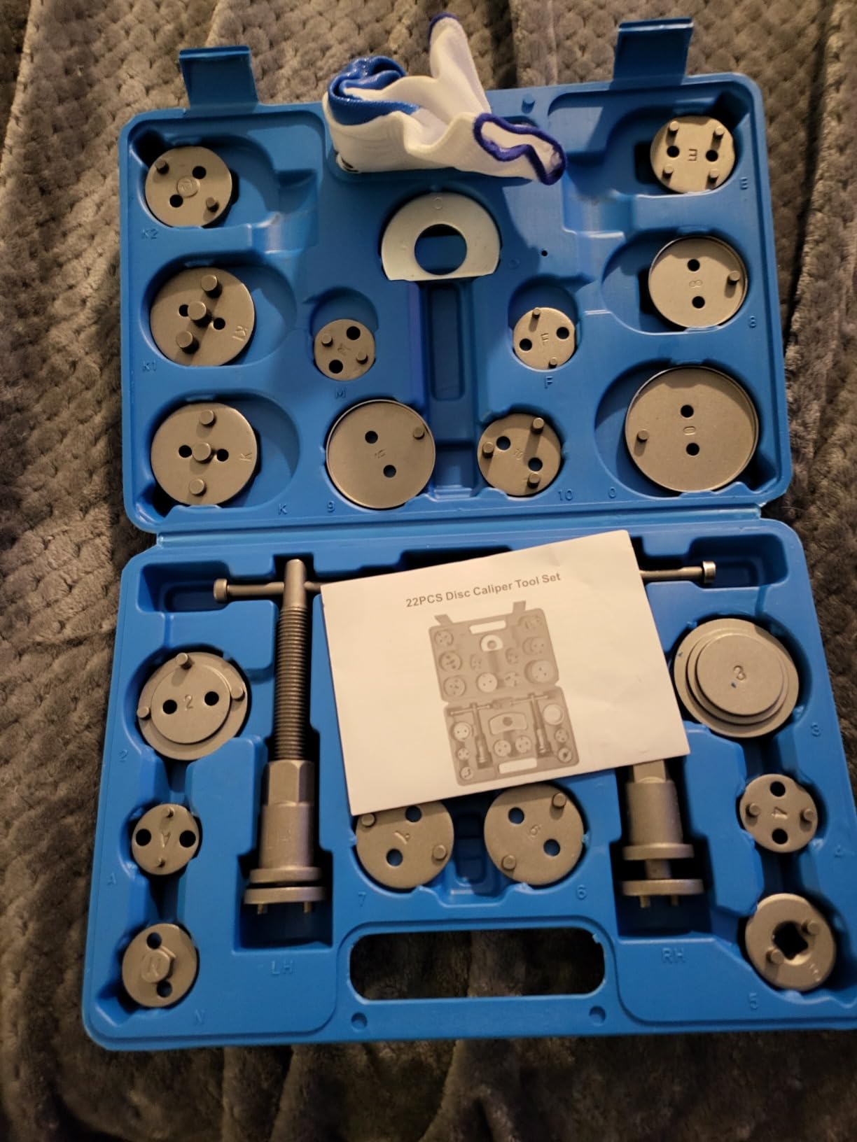 ATPEAM Brake Caliper Compression Tool, Brake Caliper Wind Back Tool | 24PCS piston winder for DIY pad change, left right thrust bolt, 18 disc adapters, brake hanger included, piston press customer photo 2