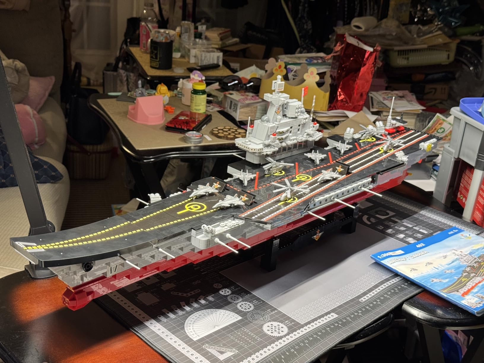 2234 Pieces Military Ship Aircraft Carrier Building Set, 38x8.5x12.5 Inch customer photo 2