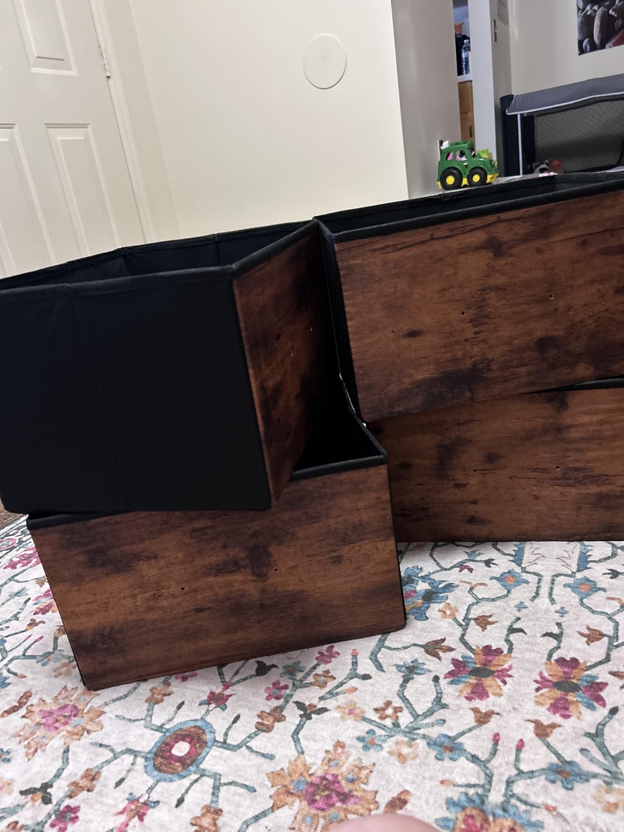 WLIVE Night Stand, Small Dresser with 2 Drawers & Wooden Top, Nightstand with Fabric Bins, Bedside Table End Table for Bedroom, Closet, Entryway, College Dorm, Rustic Brown customer photo 2