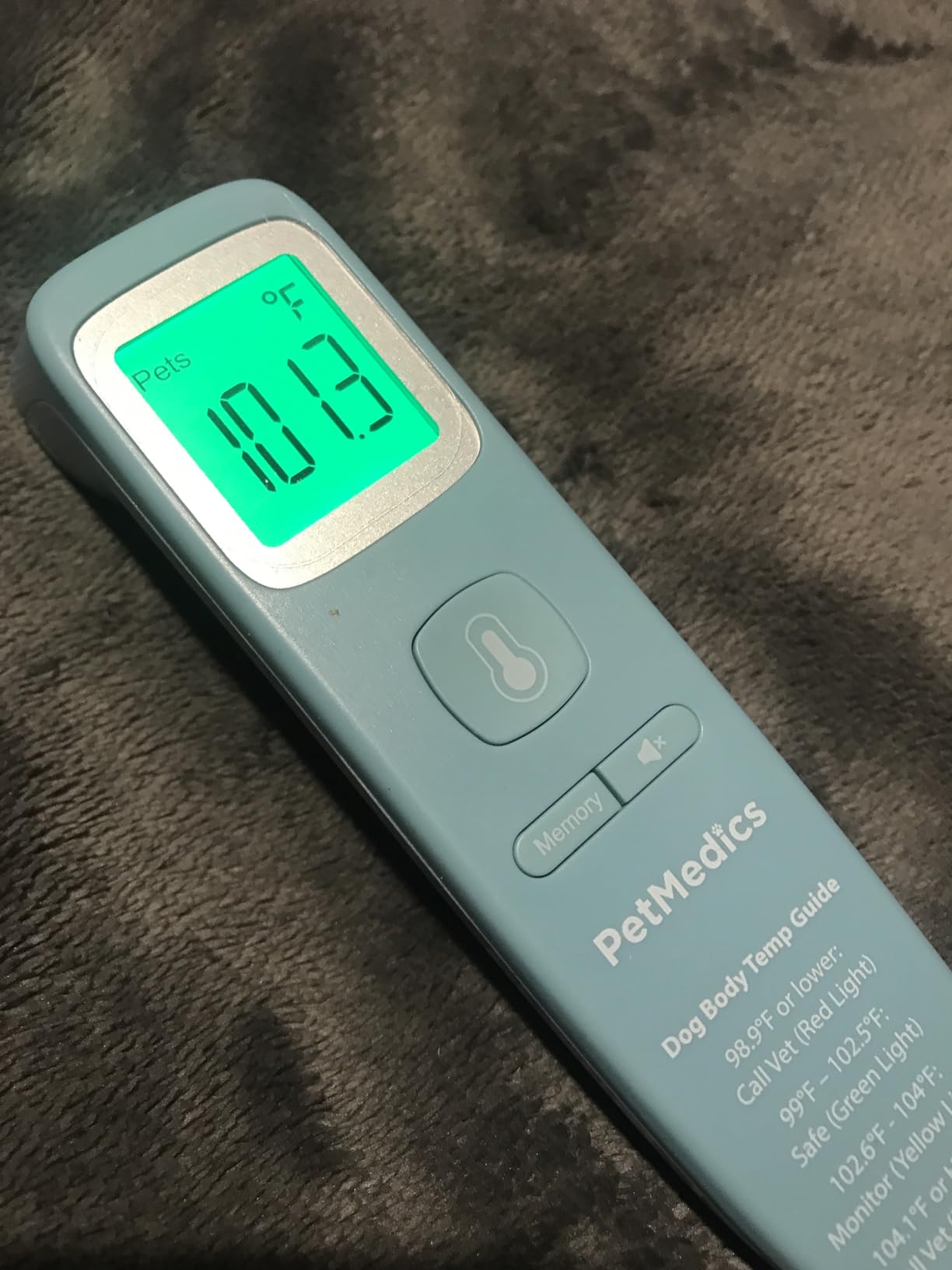 PetMedics by iHome Dog Thermometer for Pets Ear or Belly No Contact Scan - Large Number Digital Lit Display - Batteries Included - Canine and Pet Fever Detection customer photo 1