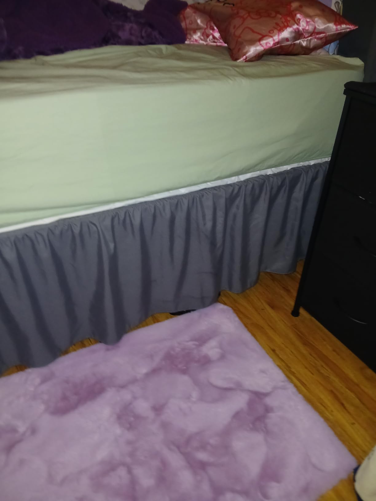 Bed Skirt Queen Size Ruffled Bed Skirt with Split Corners | 14 Inch Drop Dust Ruffle Bed Skirt with Platform, White customer photo 1