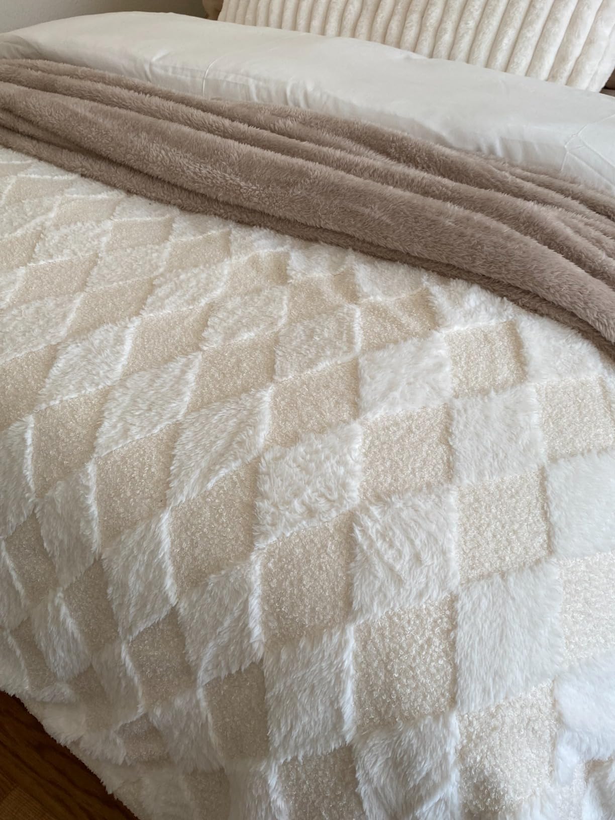 PU MEI Sherpa Throw Blanket for Couch Sofa 50