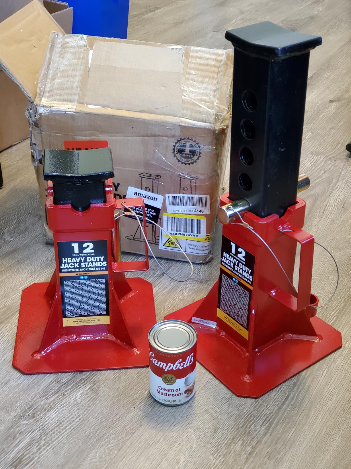 BIG RED Heavy Duty Pin Type Professional Car Jack Stand with Lock, 12 Ton (26,400 lb) Capacity, Red, 1 Pair, ATZ120005R customer photo 2