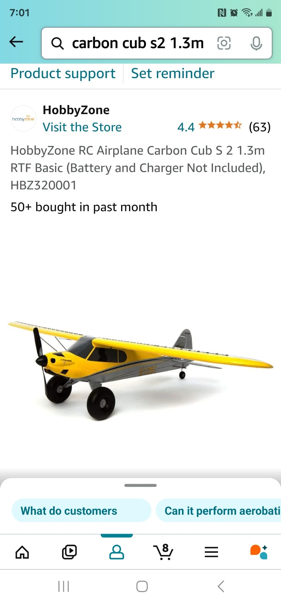 HobbyZone RC Airplane Carbon Cub S 2 1.3m RTF Basic (Battery and Charger Not Included), HBZ320001 customer photo 1