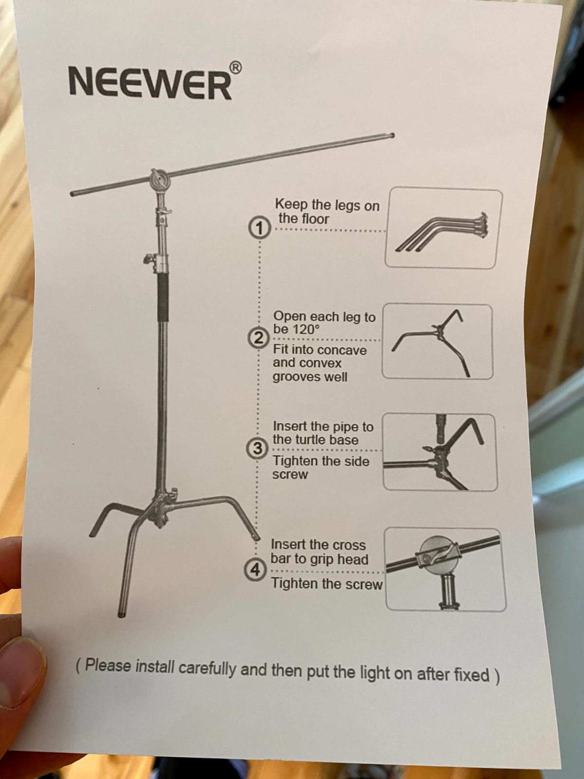 NEEWER C Stand with Boom Arm Pro 100% Stainless Steel, Max 10.8ft/330cm customer photo 2