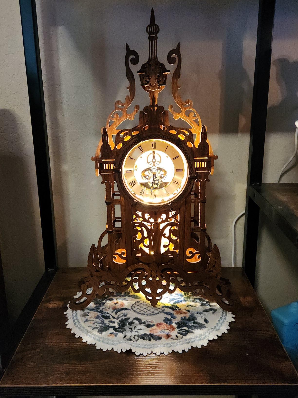 FUNPOLA LED 3D Wood Puzzle Clock Tower, 3D Puzzle Building Model, 3D Home Décor Puzzle DIY 3D Clock Kit for Adults (LED-WTC02) customer photo 1