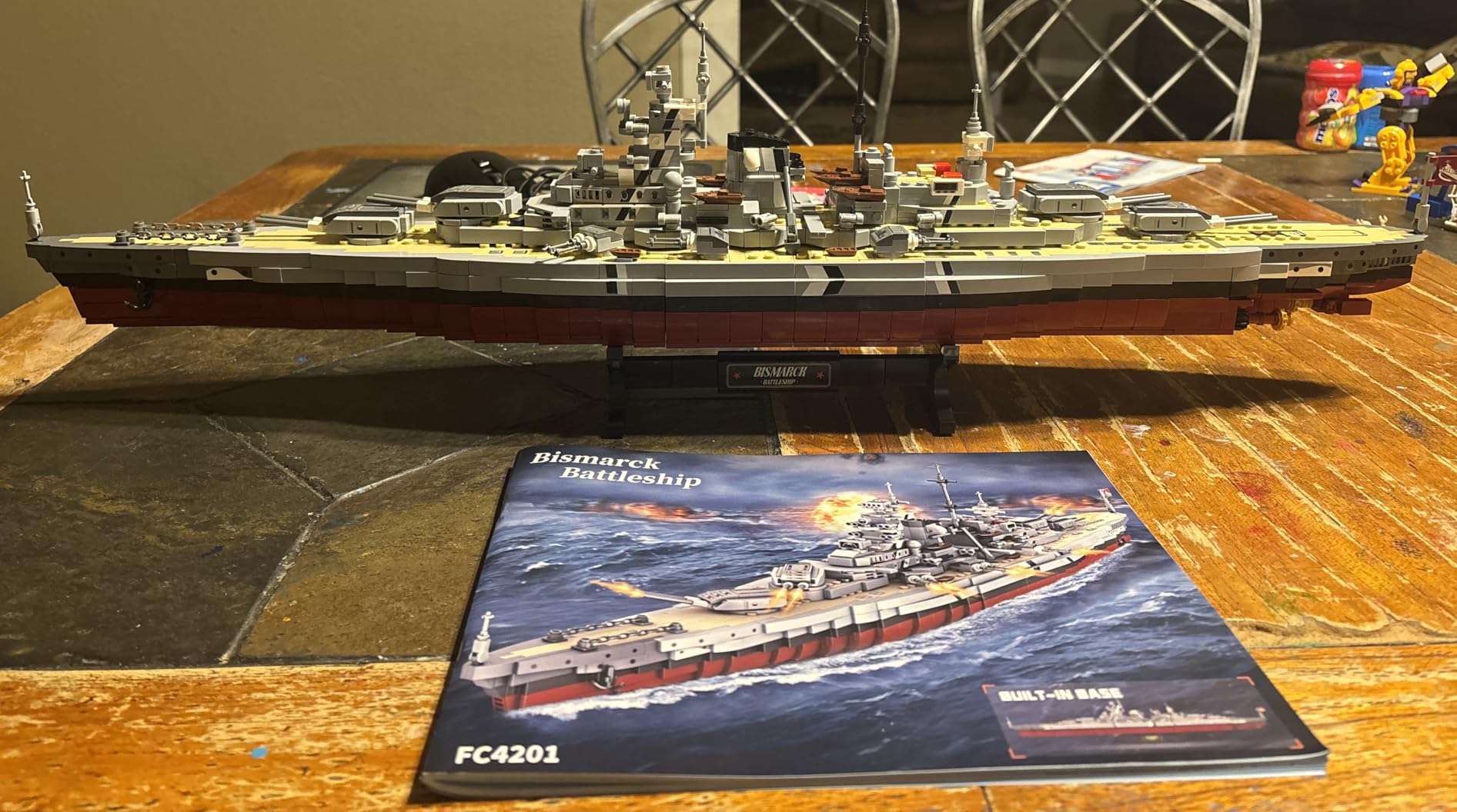 MISINI Technik FC4201 German Battleship Bismarck Clamp Blocks, 2081 PCs/MOC Large WWII German Military Warship Marine Battleship Model for Adult customer photo 1