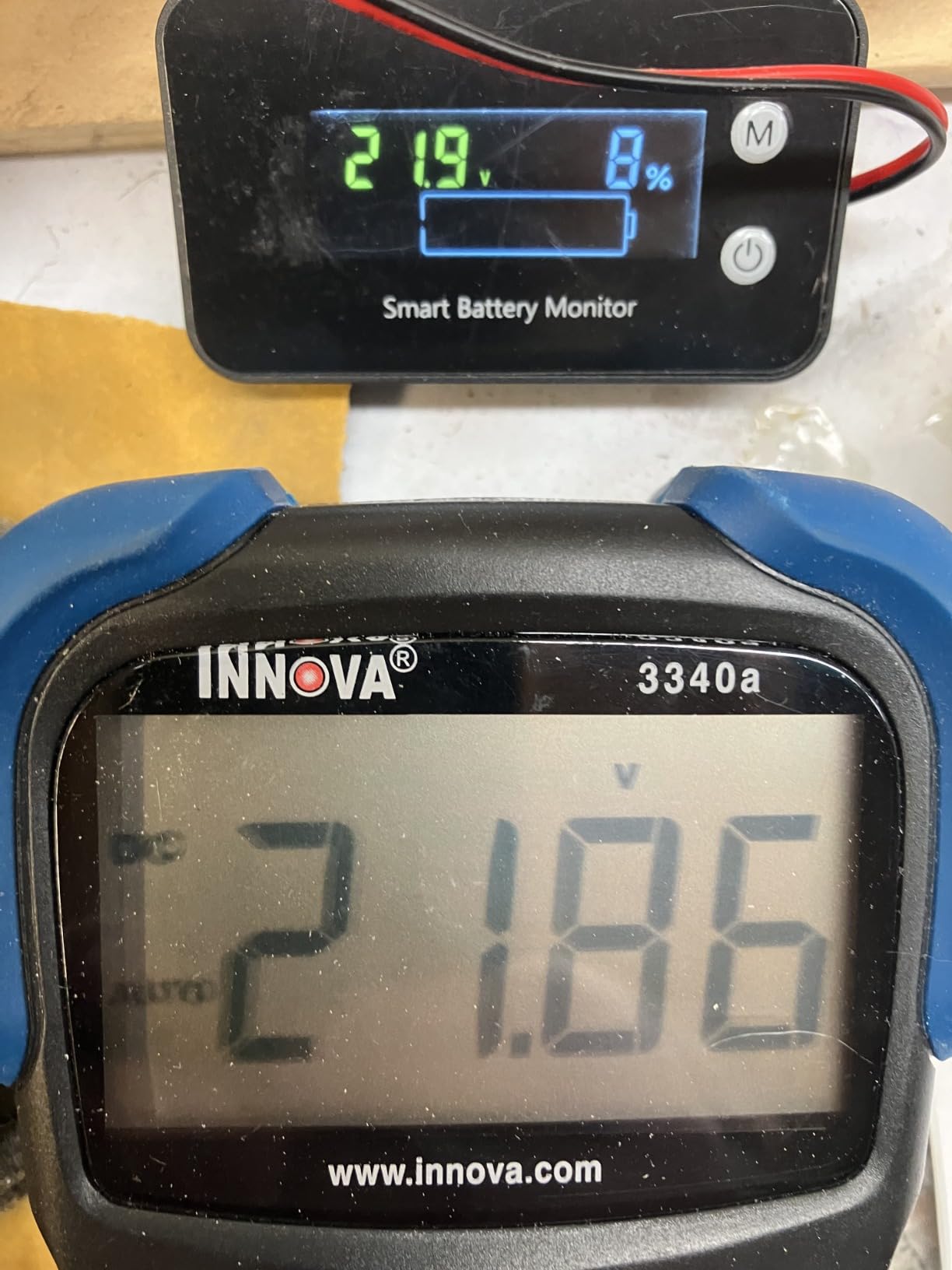 IPX7 Waterproof 7-100V Battery Monitor with Bracket, Temp & Buzzer Alarm | 12v 24v 36v 48v 60v 72v Digital Display Lead-acid & lithium-ion Battery Voltage Remaining Capacity Percentage Tester customer photo 2