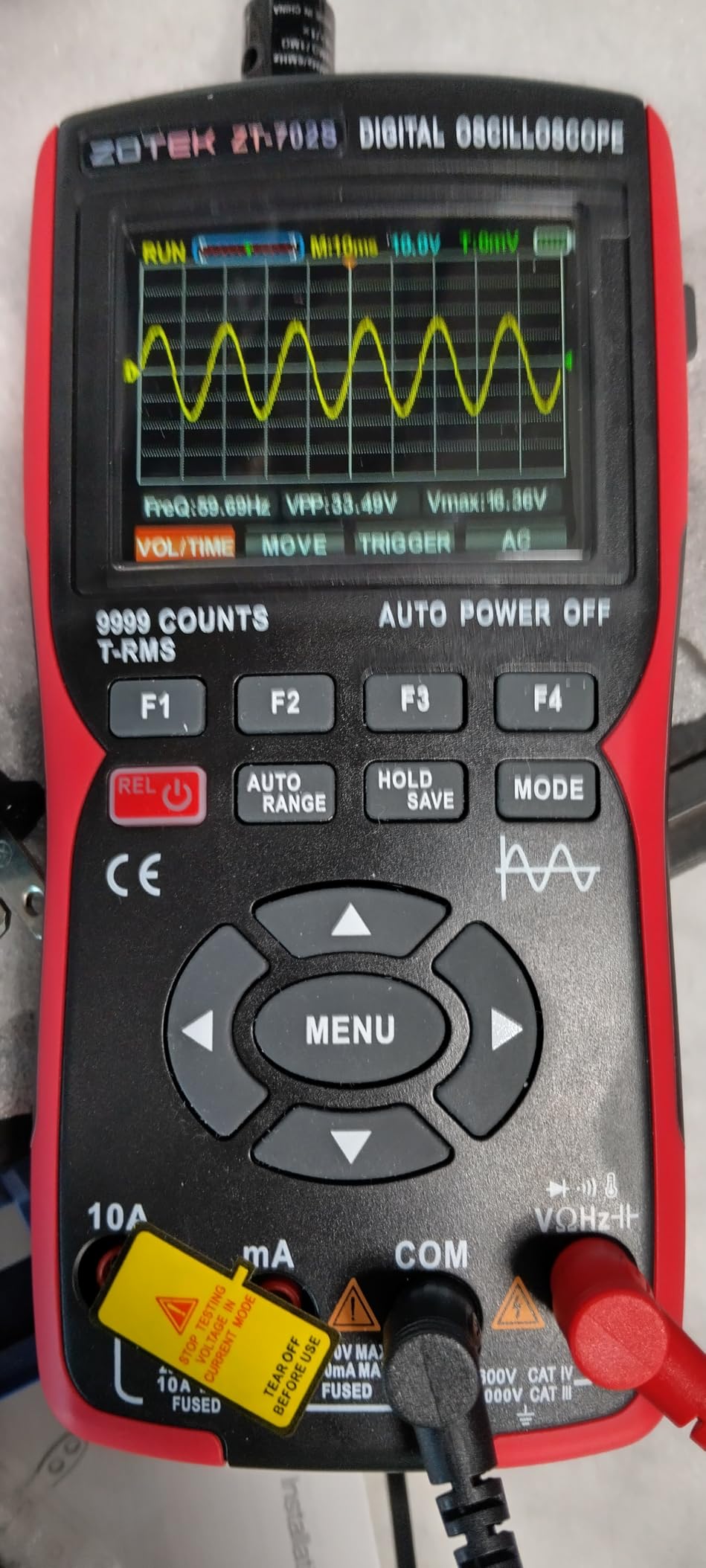 702S 2 in 1 Handheld Automotive Oscilloscope Multimeter - 10MHz Bandwidth 48MS/s Sampling Rate,Auto-Ranging 9999 Counts T-RMS Multimeter with Temperature Tester for Electronics Repair Test customer photo 1
