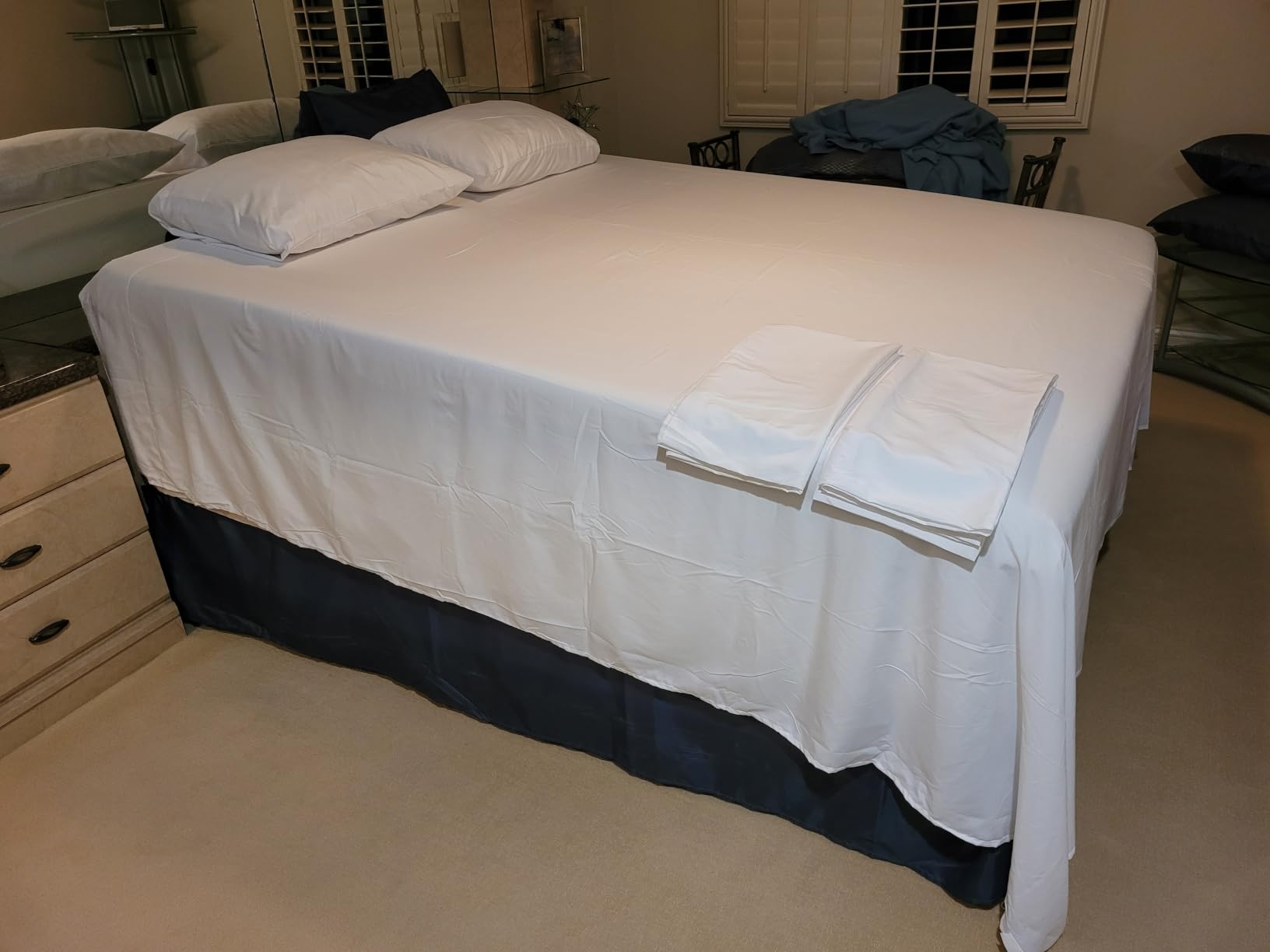 Extra Deep Split King Sheet Set - 7 Piece Breathable Cooling Sheets - Wheat | Hotel Luxury Bed Sheets Set, Easy & Secure Fit, Ultra-Soft, Wrinkle & Fade Free, Comfy Sheets Set with Extra Deep Pockets customer photo 1