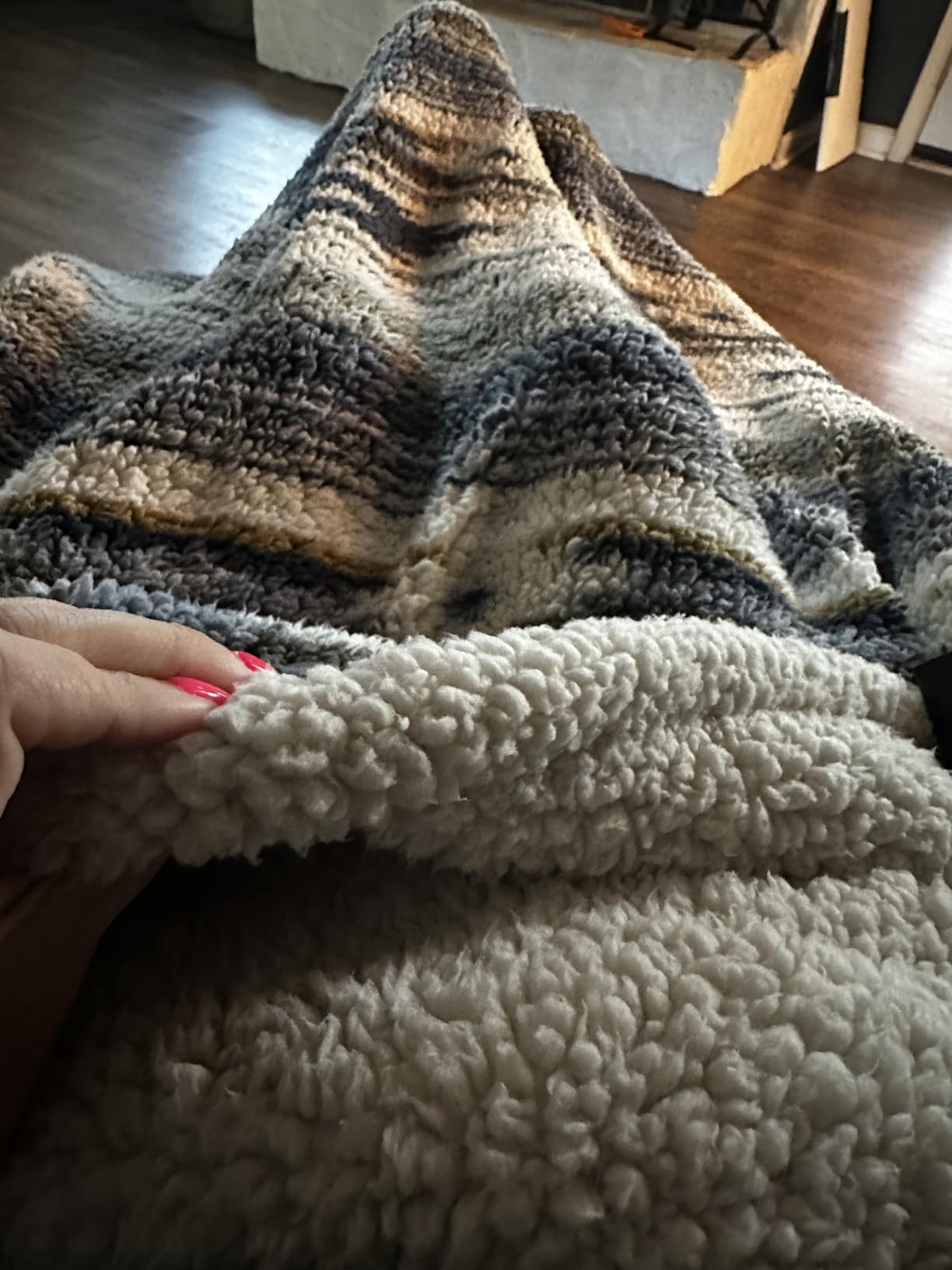 Wrangler - Throw Blanket with Sherpa Reverse, Super Soft Plush Bedding, Oeko-Tex Certified, Dorm Room Essentials, 50x60, Coyote Sands Brown customer photo 2
