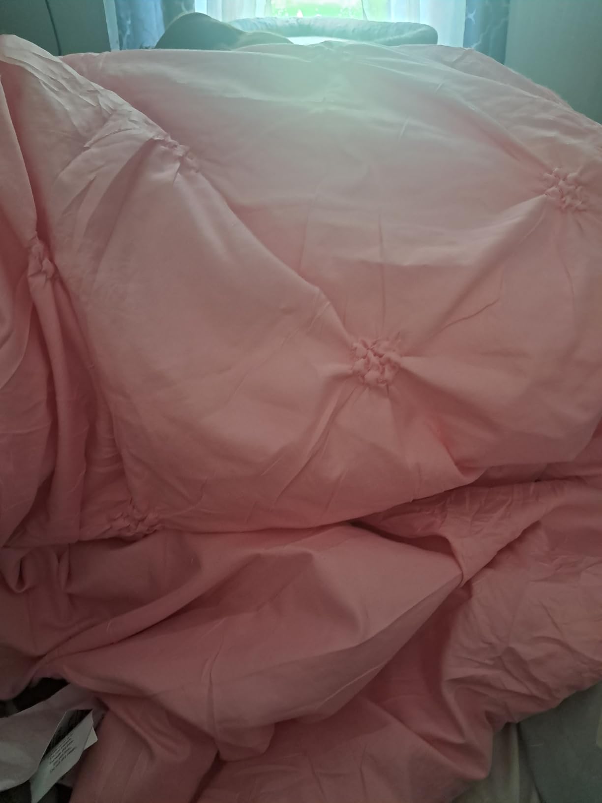 BEDELITE Queen Comforter Set Pink,Lightweight & Soft Comforter | Pintuck Boho Bedding, Warm & Cute Bed Set for All Season,With 2 Pillowcases customer photo 1