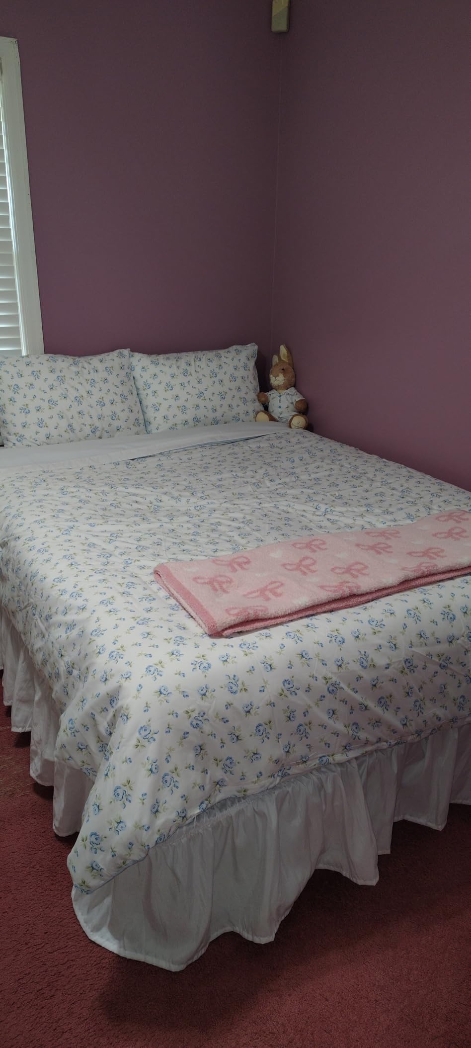 Wake In Cloud - Coquette Duvet Cover Set, Floral Cottagecore Flower Shabby Chic Cute Aesthetic, Soft Lightweight Bedding for Women Teen Girls, 3-Piece, Pink, Twin/Twin XL Size customer photo 2