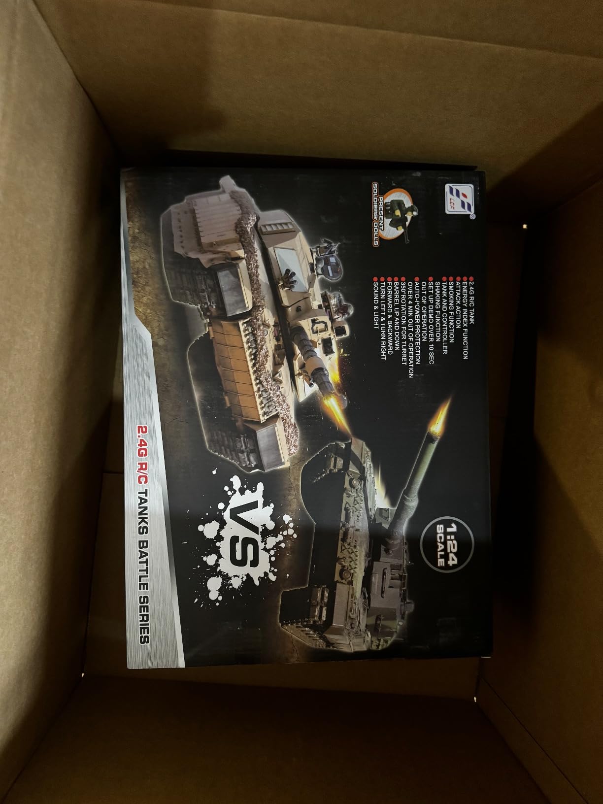 Supdex 1/24 RC Battle Tank Set, Remote Control Russian T90 and German Leopard II Tank Model that Shoots, 2.4Ghz Army Toy for Boys 6+ Year Old with Smoke, Sound Effects and Lights customer photo 2