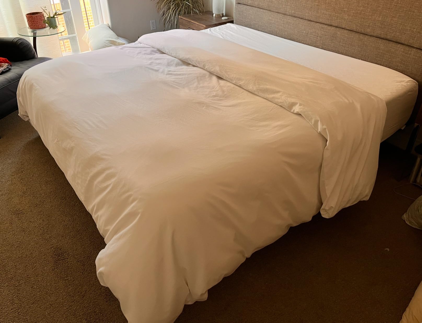 California Design Den Luxury Twin XL Duvet Covers, White | Soft 400 Thread Count 100% Cotton Sateen Backed by Good Housekeeping Seal, Button Closure & Corner Ties (No Pillow Shams) customer photo 1