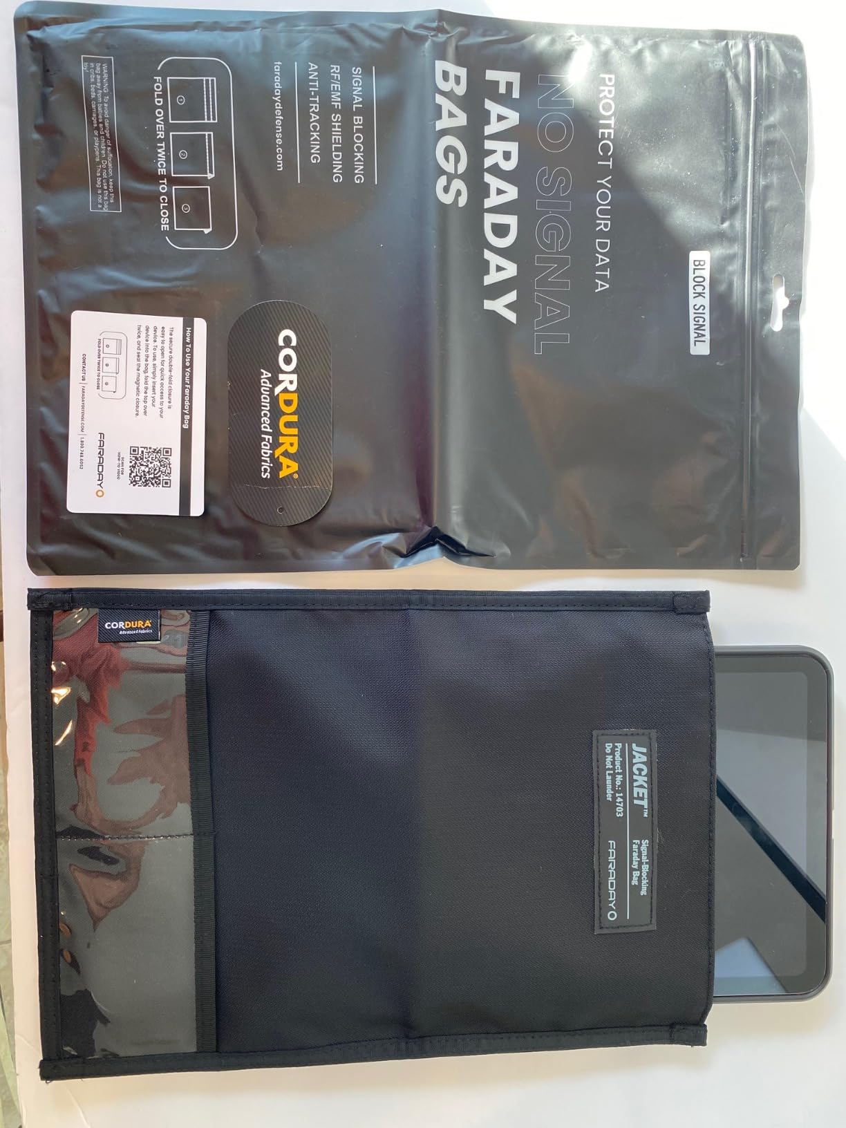 Faraday Bag Jacket Pro for Phones | Magnetic Closure, Shielding - Law Enforcement & Military, Travel & Data Security, Privacy, Anti-Tracking Anti-Hacking Black (Phone Vertical) customer photo 1