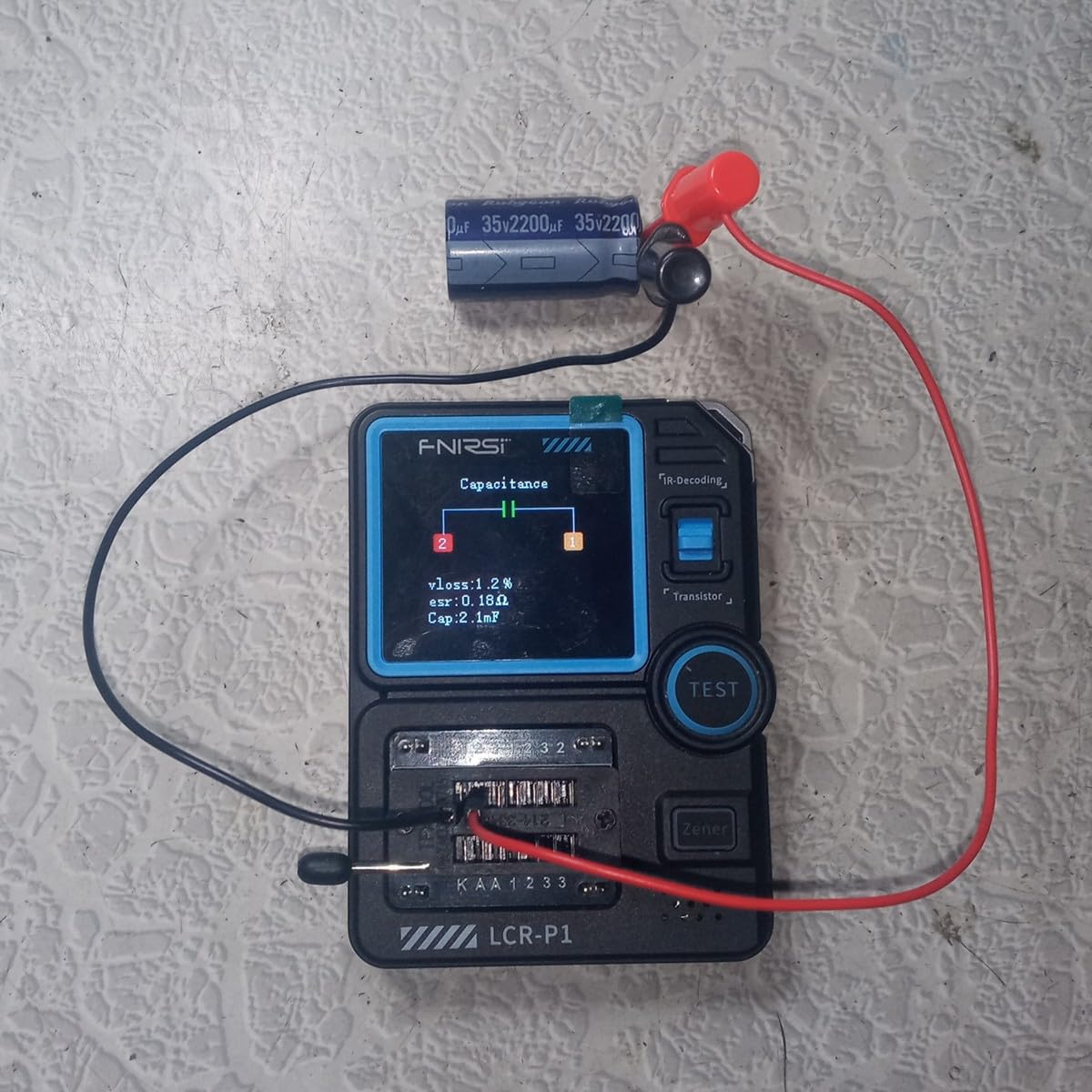 FNIRSI LCR-P1 Transistor Tester, LCR Meter, Capacitor Tester, Auto Test | MOSFET/PNP/NPN, Diode/Zener, R/L/C & ESR Meter, SMD Adapter, NEC IR Remote Decode, Battery Test, USB-C Rechargeable customer photo 1