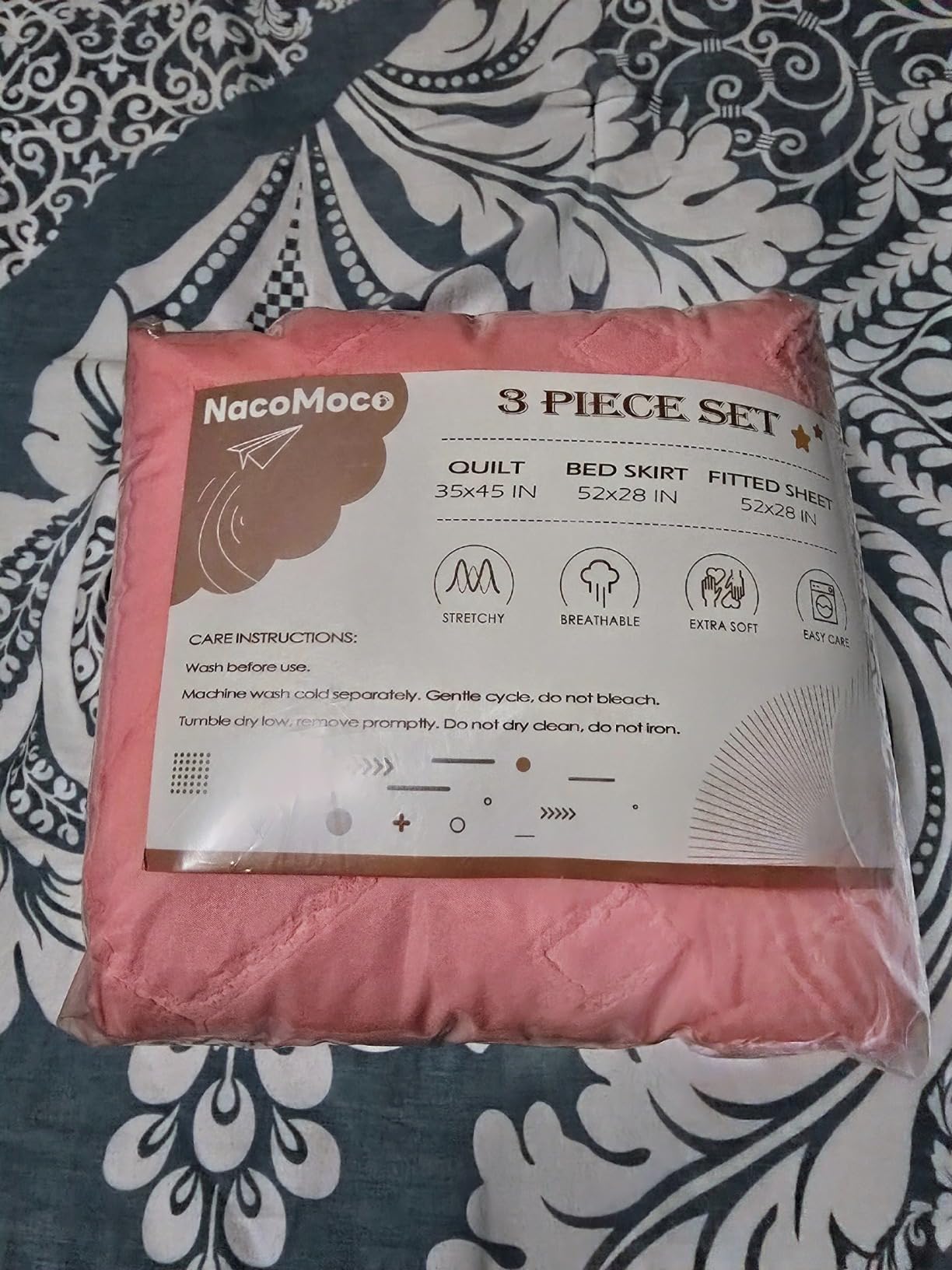 3-Piece Tufted Ruffle Crib Bedding Set for Girls - Ultra Soft Baby Bedding Set Includes Boho Crib Comforter, Sheet & Skirt (Beige) customer photo 2
