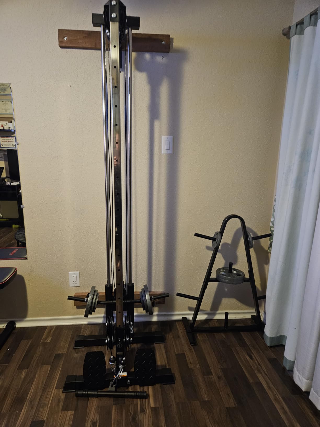 Mikolo Wall Mount Cable Station, Cable Crossover Machine with Dual Pulley System and 19/27 Adjustable Positions for Home Gym Fitness Equipment customer photo 2