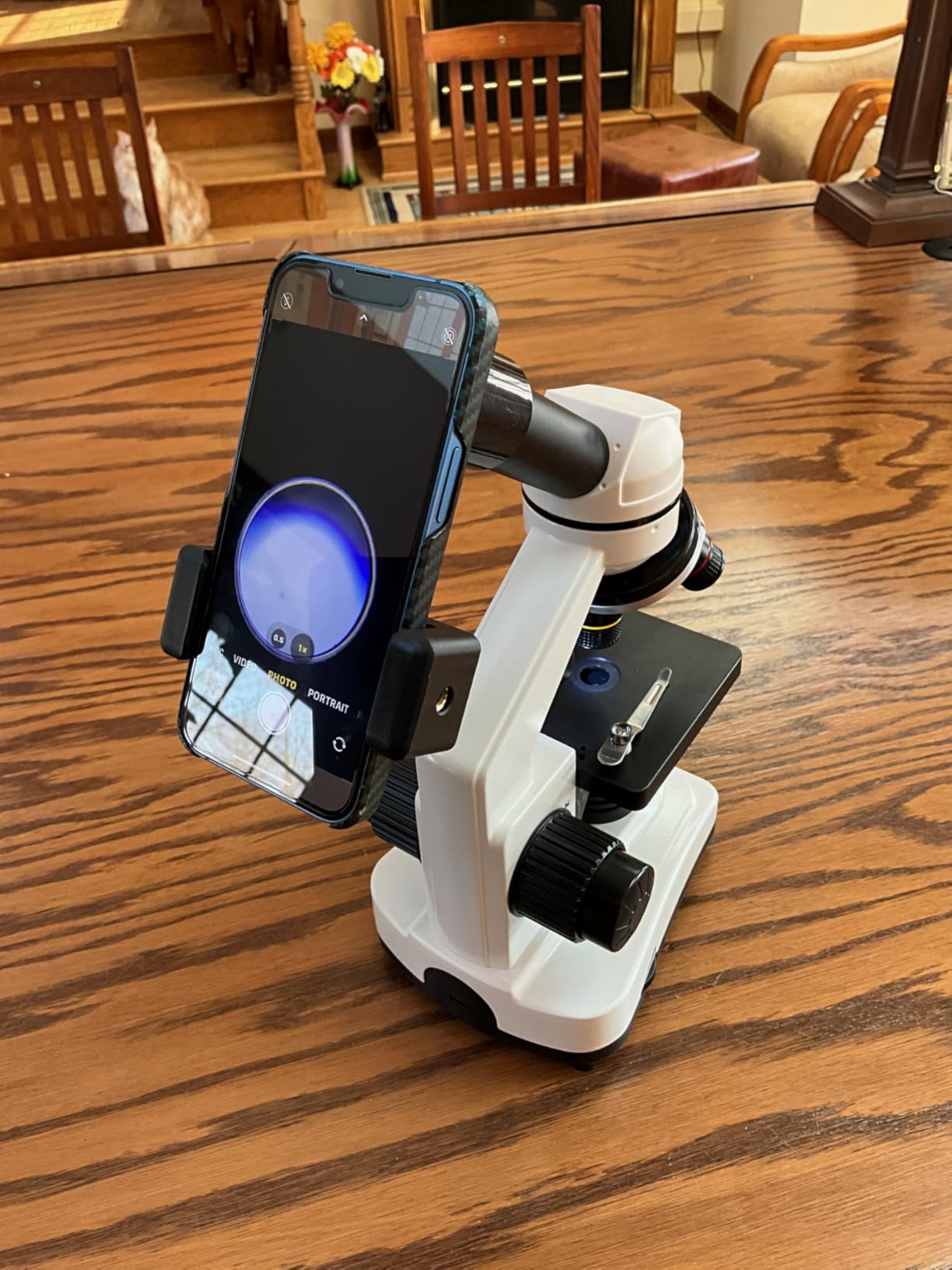 Microscope for Adults & Kids, 40X-2500X High-Power Compound Microscope for Students, School Lab & Home Schooling,Equiped with Slides Set & Phone Holder (White) customer photo 2