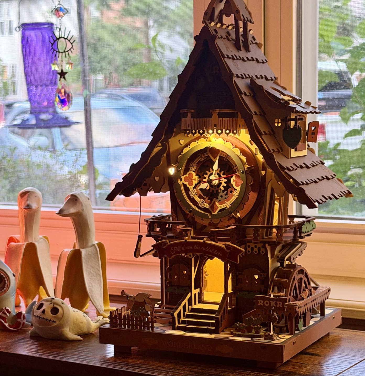 ROKR 3D Wooden Puzzles for Adults, Cuckoo Clock Model Kit, Room Home Decor DIY Watch Making Kit Functional Mechanical Building Toys customer photo 1