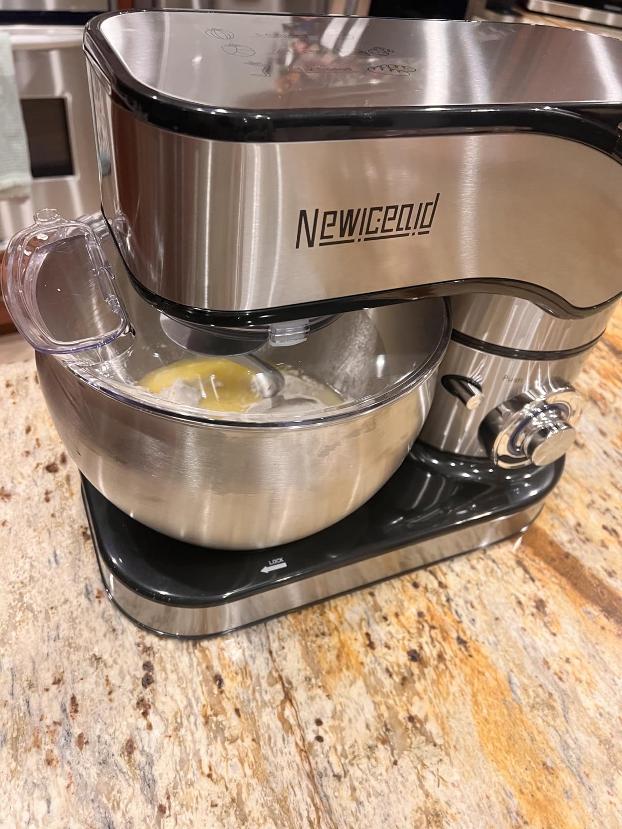 Stainless Steel 6-Speed 7.4QT Stand Mixer | 700W motor, 7.4QT bowl, tilt-head design. Dough hook, beater & whisk. For bread, cakes & dough customer photo 2